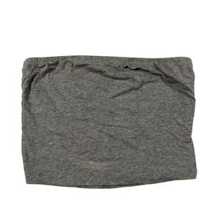 Active USA Grey Smocked Cropped Tube Top Women's Small Casual Everyday Basic